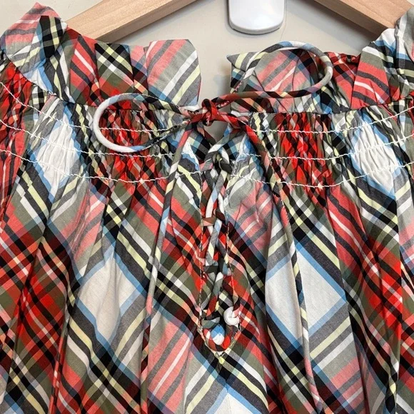 J. Crew Red and White Plaid Blouse Women’s NWT XL - Picture 4 of 5